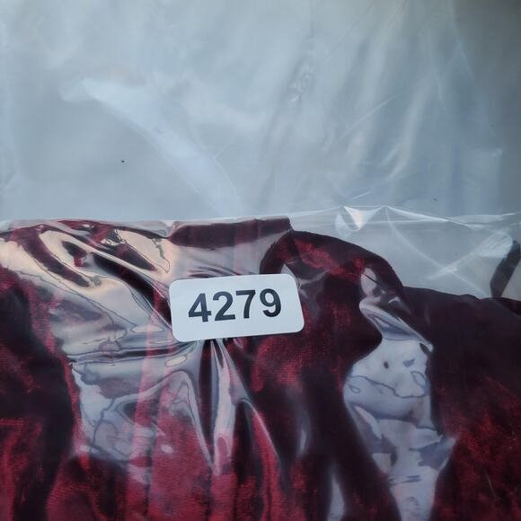 Anthropologie Shirt Womens Small Red Velvet Button Front Collared Long Sleeve - Picture 8 of 8